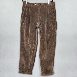 Ermenegildo Zegna Soft Pants Mens 38 Brown Corduroy Pleated Measure 36X30